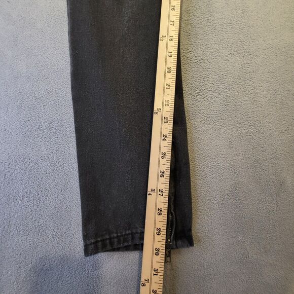 Boohoo Man Mens 32x30 Black Straight Leg Distressed Denim Button Fly - Picture 7 of 12